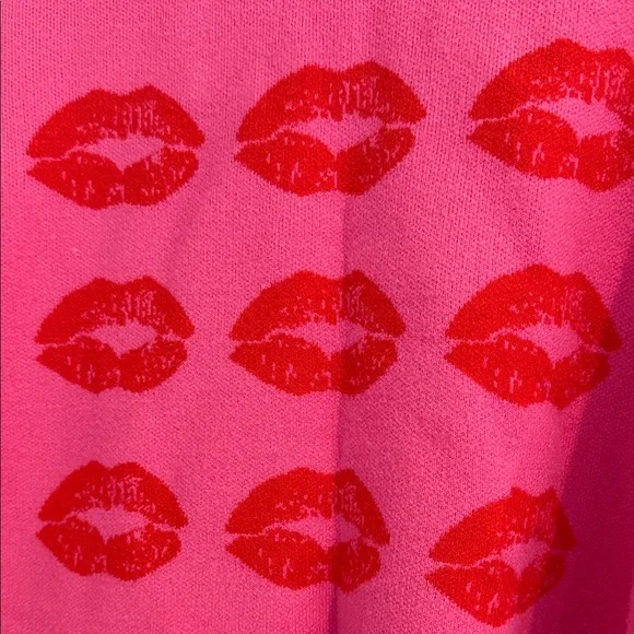 Never Fully Dressed Pink Sweater with Red Lip Design - Picture 3 of 4